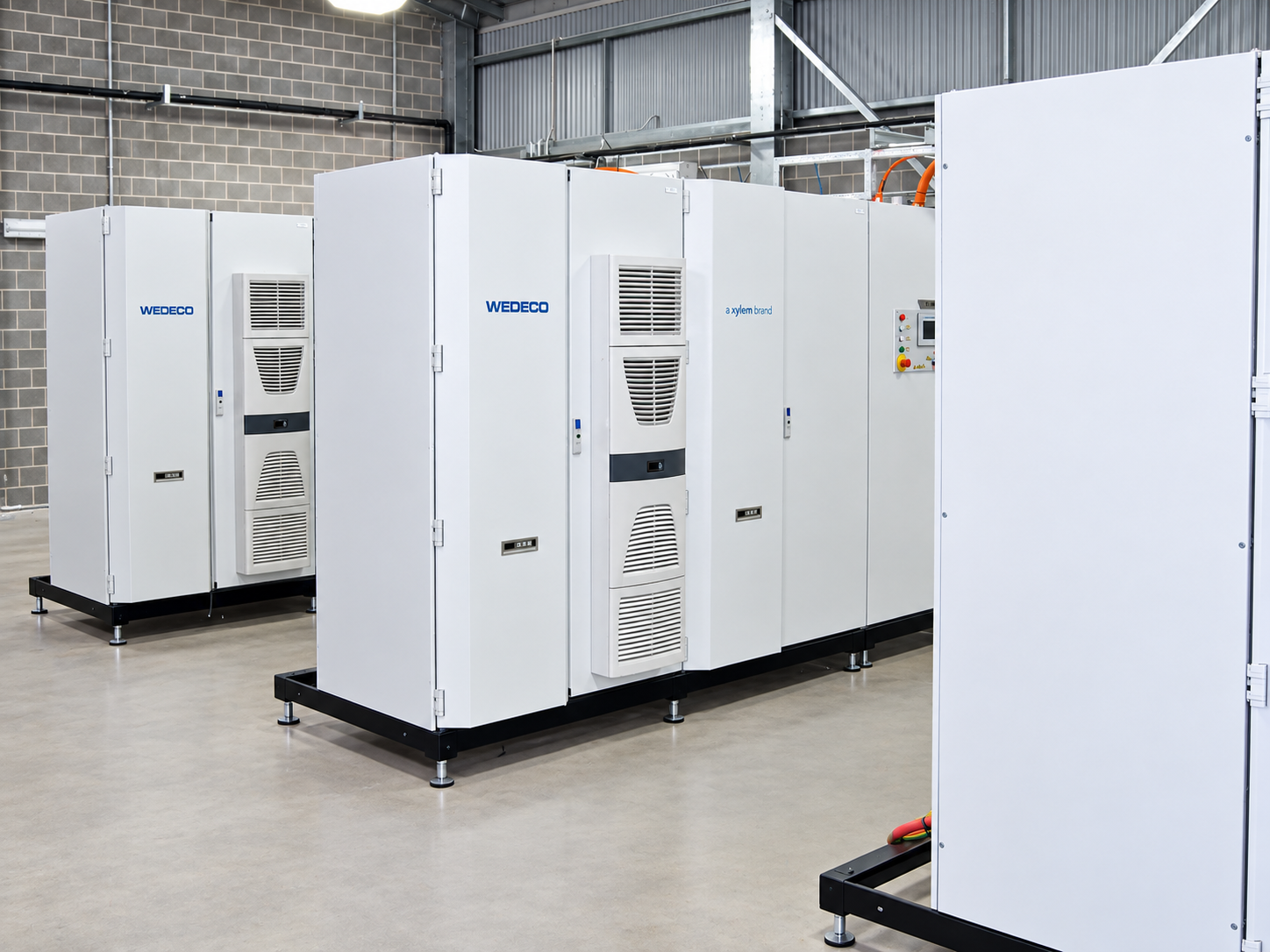 WEDECO ozone generator cabinets installed in an industrial facility