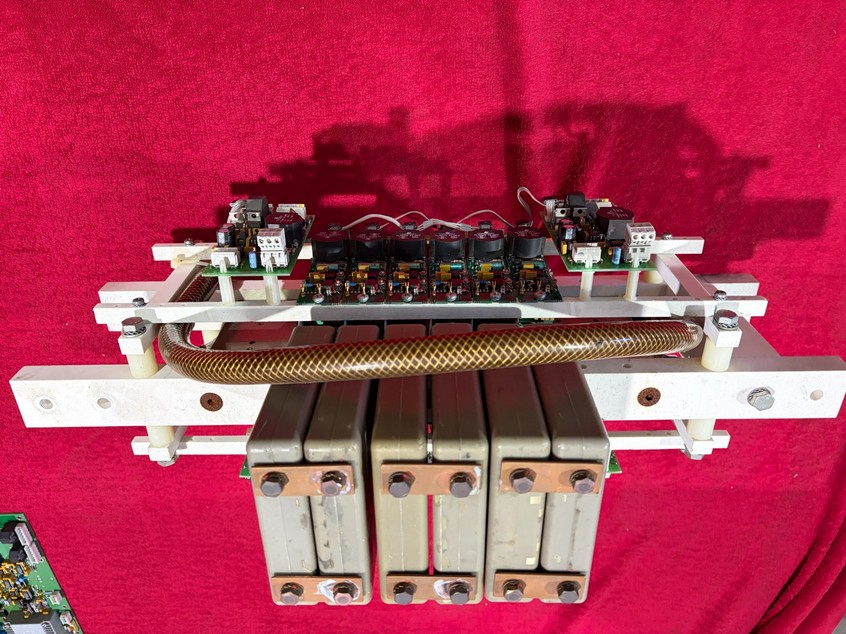 Complete capacitor and driver rack assembly.