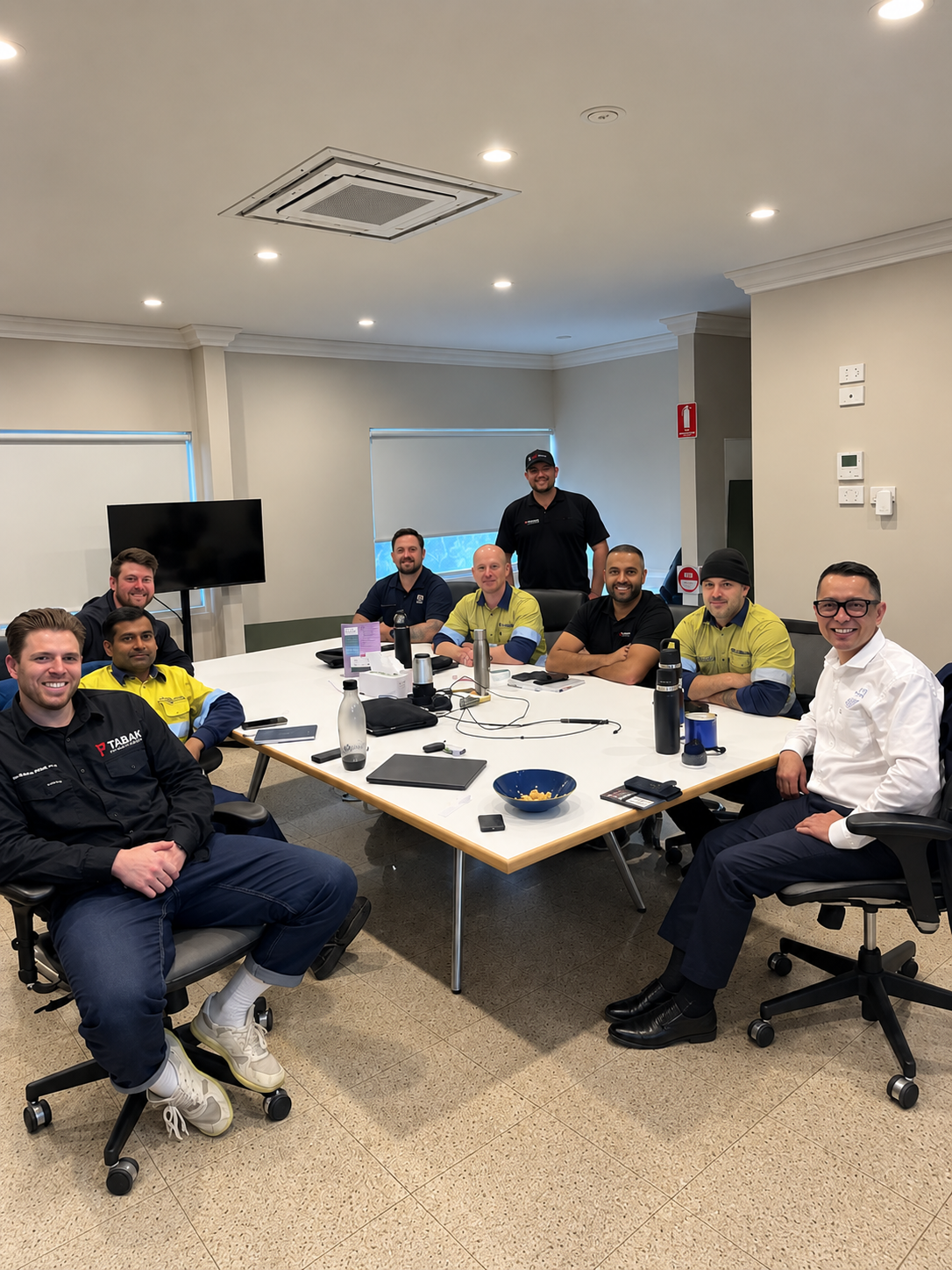 The Ozone UV Solutions engineering and support team in a meeting room